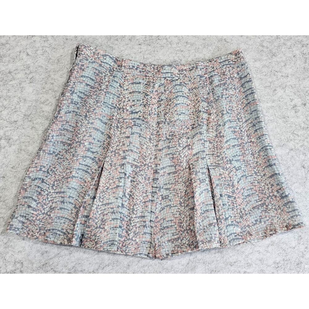 Brora Pleated 100% Linen Mini Skirt, Fully Lined, Box Pleats-A Line, Sz 14